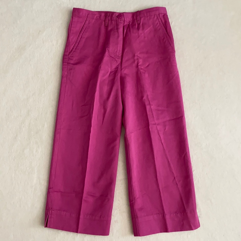 {NWT/VTG} Talbots Kids | Y2K High Waist Wide Leg Crop Pants Cotton Lyocell Pink